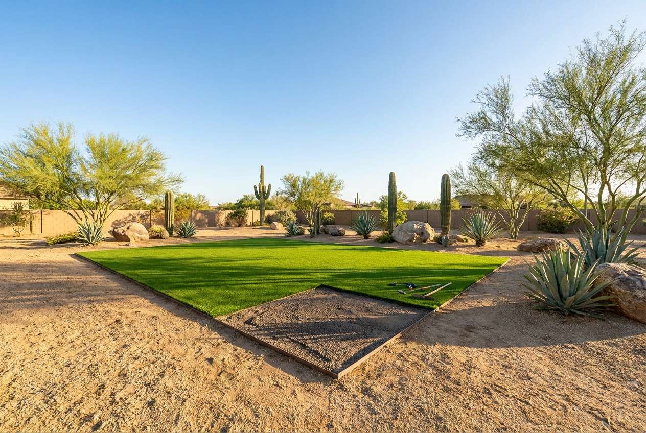 Artificial turf installation in Goodyear, AZ